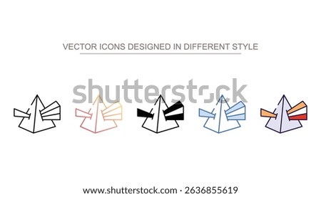 Prism icon design with white background stock illustration