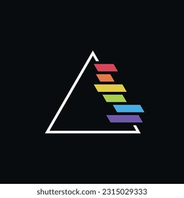 prism icon with dispersed light dark back