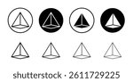 Prism icon Flat simple outline set