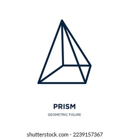 prism icon from geometric figure collection. Thin linear prism, triangle, light outline icon isolated on white background. Line vector prism sign, symbol for web and mobile