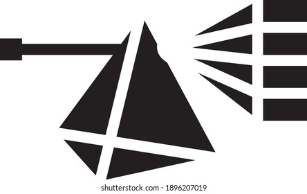 Prismensymbol einzeln auf weißem Hintergrund