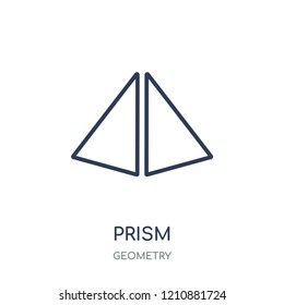 Prism icon. Prism linear symbol design from Geometry collection. Simple outline element vector illustration on white background.