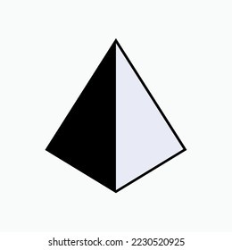 Prism Icon. Pyramid Symbol - Vector.