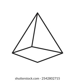 Estilo simples de linha preta do ícone do prisma.