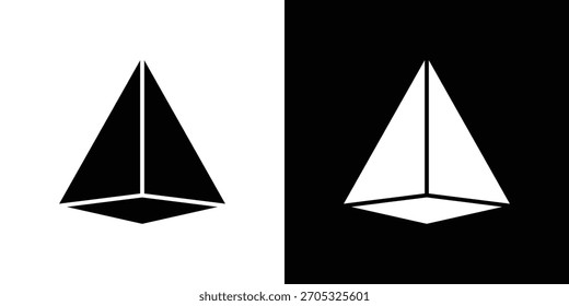 Icono de prisma, estilo plano simple. para diseños ui o ux