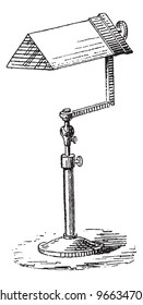Prism lamp, vintage engraved illustration. Dictionary of words  and things - Larive and Fleury - 1895.