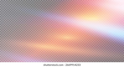 El prisma, la fuga, la luz, el Vector abstracto crean una capa radiante de PNG con destellos brillantes de la lente del arco iris y rayas de cristal transparentes. Este PNG se adapta a la moda moderna, la fantasía o los diseños cósmicos.