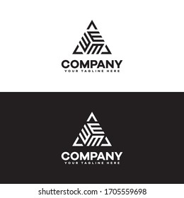 prism letter m triangle logo vector eps