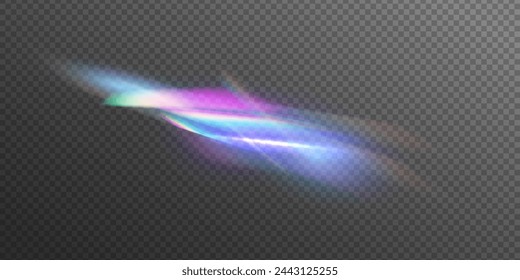 Prism light overlay flare glossy background texture. Transparent light refraction pattern for adding effects to backgrounds and objects.	