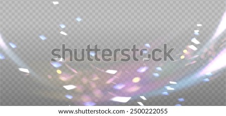 Prism light sparkles overlay, crystal diamond shine of lilac rainbow light with flares. Prism light glasses or lens flare spectrum of gem glass refraction and sunlight shiny dispersion. Vector