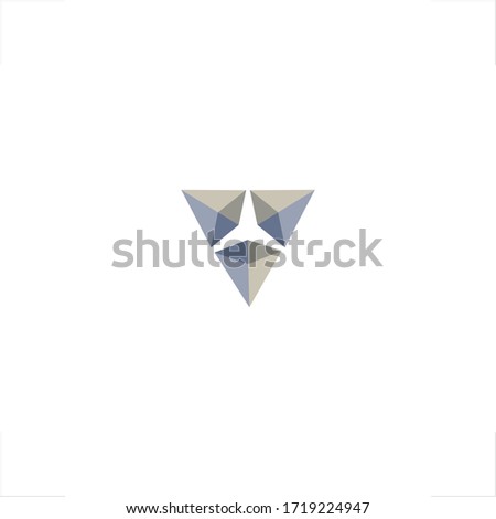 prism logo geometric triple crystal logo