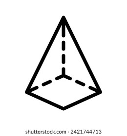 Ilustración con el logotipo del icono plano matemático Prisma. Juego de iconos matemáticos. Adecuado Para Diseño Web, Logotipo, Aplicación.