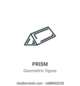 Prism outline vector icon. Thin line black prism icon, flat vector simple element illustration from editable geometry concept isolated stroke on white background