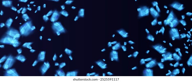 Prism overlay from the sun's rays on the blue wall. Blurred shadows in the room. Soft overlay of natural light. Abstract background for product presentation for studio.Natural light layout.