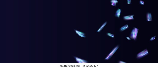 Prism overlay from the sun's rays on the blue wall. Blurred shadows in the room. Soft overlay of natural light. Abstract background for product presentation for studio.Natural light layout.