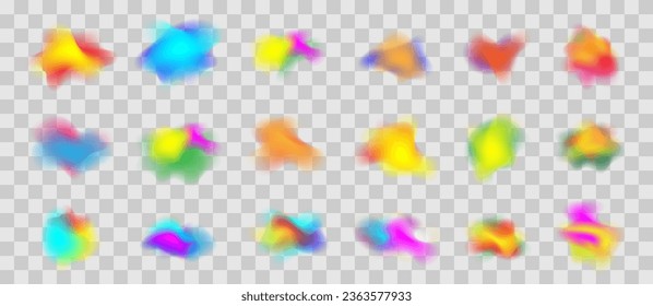 Prism rainbow light Holographic abstract blur spot Soft geometric blend Chameleon y2k aura shape gradient texture