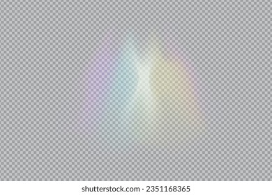 luz arco iris prismático. Ilustración vectorial de material en un estilo realista.