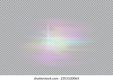 prism rainbow light. Stock vector illustration in realistic style.