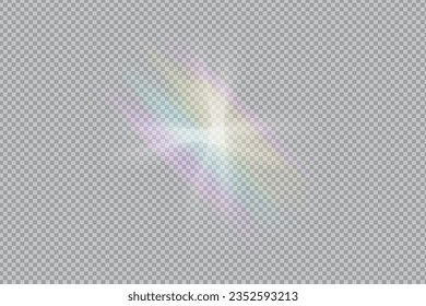 prism rainbow light. Stock vector illustration in realistic style.