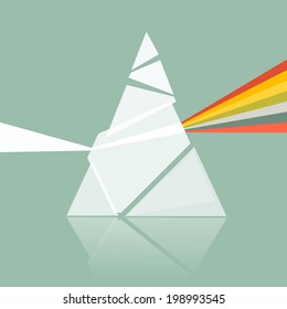 Prism Spectrum Illustration on Retro Background 