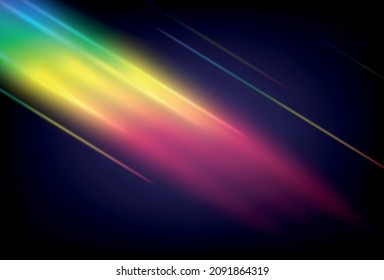 Prism, Prism Texture. Crystal Rainbow Lights, Refraction Effects Of Rays In Glass Or Gem Stone. Vector 