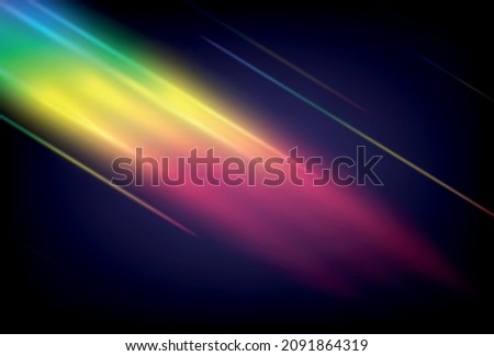 Prism, prism texture. Crystal rainbow lights, refraction effects of rays in glass or gem stone. Vector 