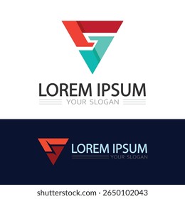 Logotipo prismático triângulo com cores de gradiente para design de ícone de vetor moderno
