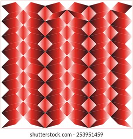 Prisms red, folded edges in columns and rows