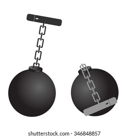 prison ball cartoon vector illustration