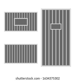 prison bar jail illustration on white background