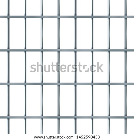 Prison bar realistic pattern, criminal iron jail. Bars or grates of a prison, jail cells, hence imprint. Vector illustration