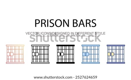 Prison Bars icon design with white background stock illustration