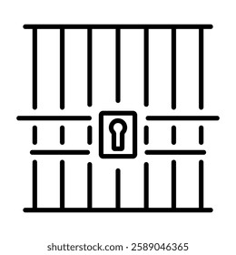 Prison bars icon in linear style 