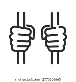 Prison Bars icon. Simple line Prison Bars icon for incarceration, jail security, criminal detention and law enforcement concept. Vector illustration