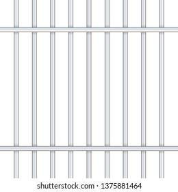 Prison bars isolated on transparent. Way out to freedom concept. Vector stock illustration.