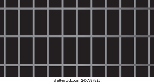 Prison bars isolated on transparent. Vector illustration. Way out to freedom concept