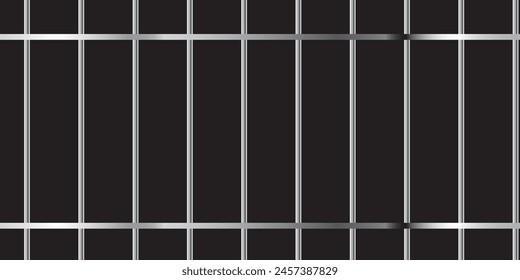 Prison bars isolated on transparent. Vector illustration. Way out to freedom concept