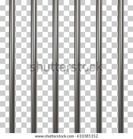 Prison bars isolated on transparent. Vector illustration. Way out to freedom concept