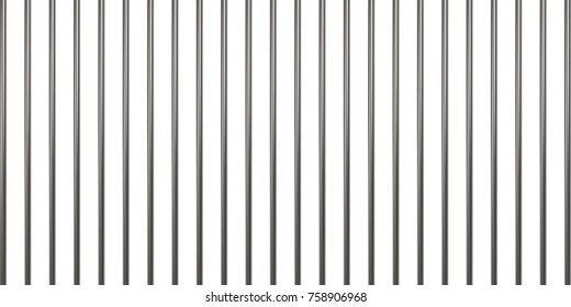 Prison bars isolated on white. Vector illustration. Way out to freedom concept