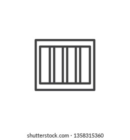 Prison bars line icon. linear style sign for mobile concept and web design. Prison window outline vector icon. Symbol, logo illustration. Pixel perfect vector graphics