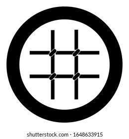 Prison bars Metal grid icon in circle round black color vector illustration flat style image