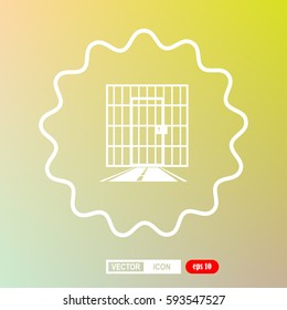 prison bars on the road, icon,vector