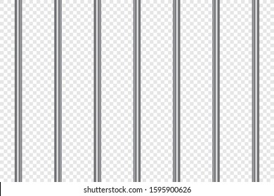 Prison bars realistic. Jail lattice or bars style on isolated background. Vector illustration.