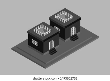 Prison With Prison Bars And Vector Illustration Of Prisoner Buildings Or Buildings Eps.10