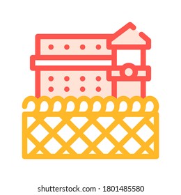 prison building color icon vector. prison building sign. isolated symbol illustration