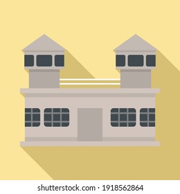 Prison building icon. Flat illustration of prison building vector icon for web design