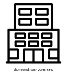 Prison building icon. Outline prison building vector icon for web design isolated on white background