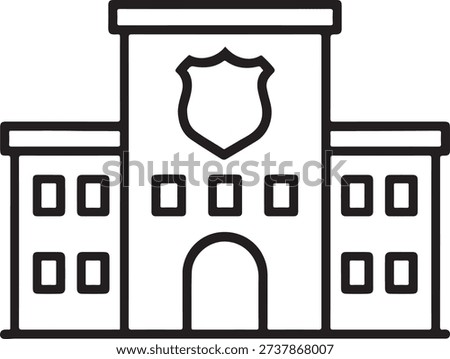 Prison building jail facility icon for law justice police and criminal punishment