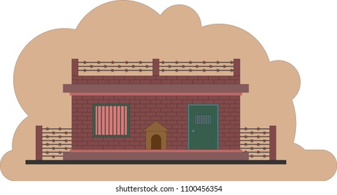 The prison building or military protected facility