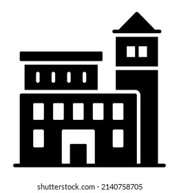 prison building vector illustration isolated on white background. Architecture business concept.